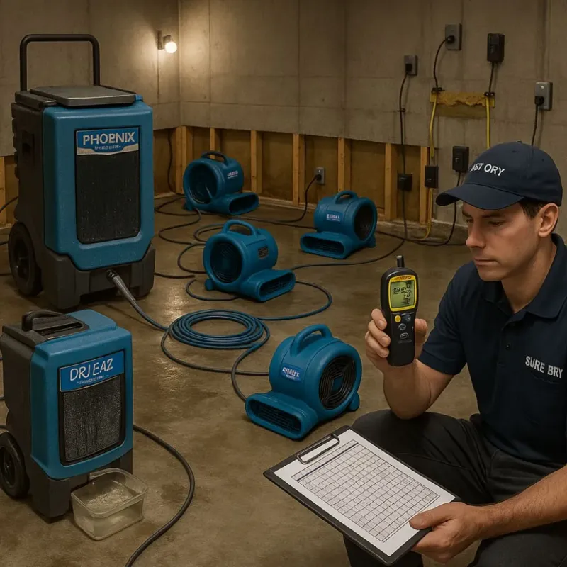 Structural Drying and Dehumidification process in Kiel, WI